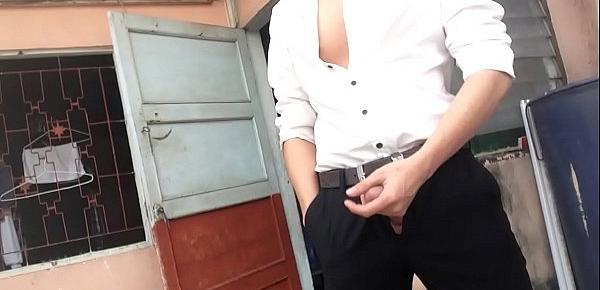  vietnam office jerk off outdoor trai quần tây sơ mi trắng sục cặc .MOV